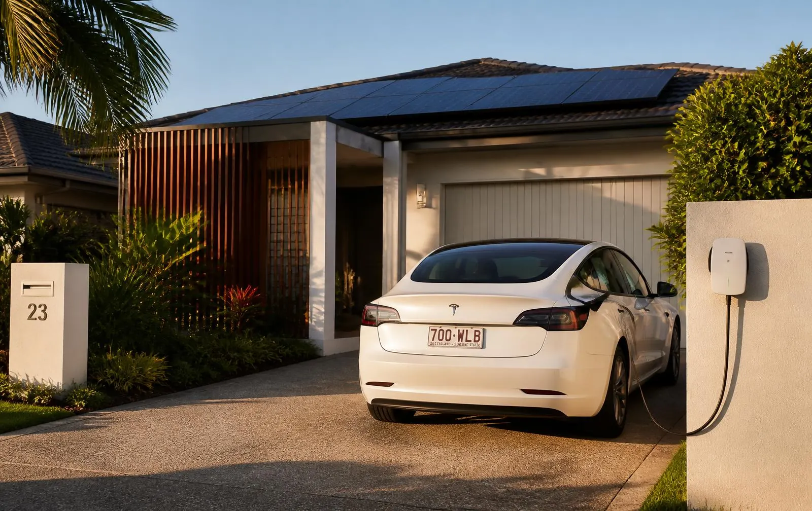 Solar-powered EV charging at a New South Wales home